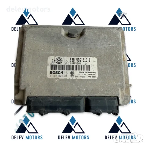 038906018D Компютър за управление на двигателя (ECU) Bosch Метален корпус с многопинови конектори