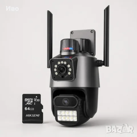 Двойна Smart WiFi безжична IP 6MPX камера 15108 + Подарък Карта памет HIKSEMI NEO 64GB 24369, снимка 5 - IP камери - 55886432