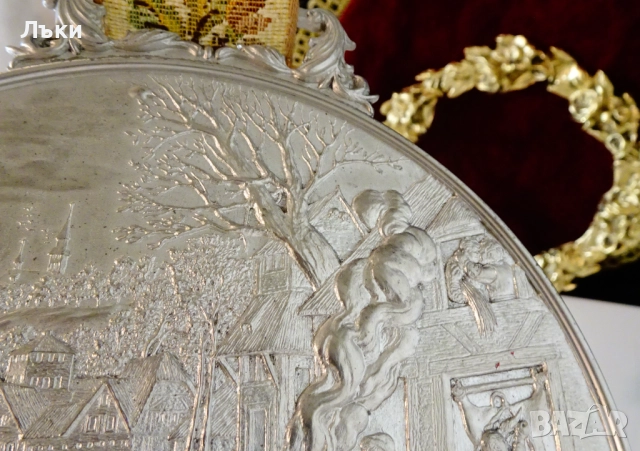 Калаено пано,плакет Есен на WMF,колоритна картина. , снимка 6 - Антикварни и старинни предмети - 52931122