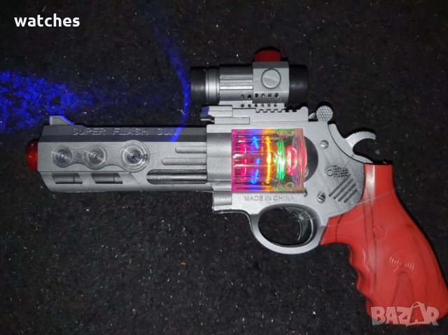 Светещ пистолет с лазер, снимка 2 - Музикални играчки - 30857894