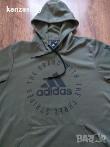 adidas Sport Id Pullover Hoodie Olive - страхотно мъжко горнище КАТО НОВО Л, снимка 5 - Спортни дрехи, екипи - 48510008