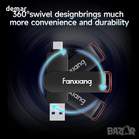 fanxiang 512GB USB стик, до 560 MB/s, тип C+ USB A USB3.2 Gen2, снимка 3 - USB Flash памети - 44178965