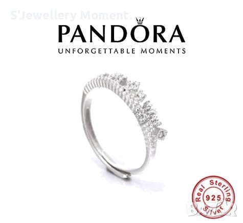 Сребърен пръстен 925 коронка Pandora , снимка 1 - Пръстени - 34392475