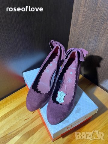 Naf Naf нови дамски велурени обувки с кутия, снимка 2 - Дамски елегантни обувки - 39439210