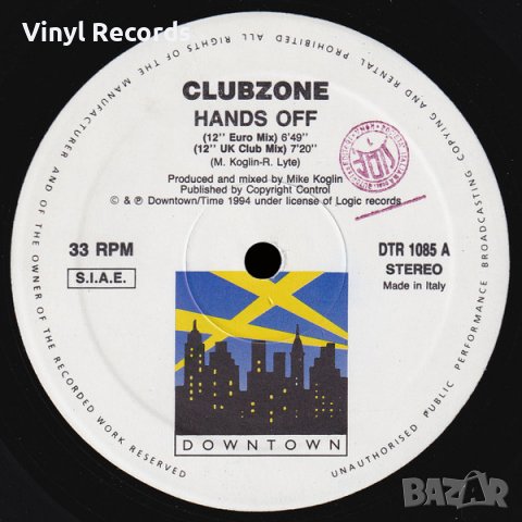 Clubzone – Hands Off ,Vinyl 12", снимка 1 - Грамофонни плочи - 38221217