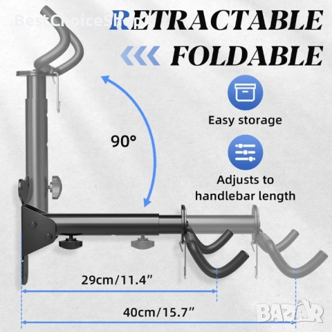 Сгъваем стенен държач за велосипед / Стойка за колело, снимка 5 - Части за велосипеди - 53091673