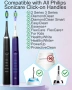 Комплект от 12 глави за четка за зъби Philips Sonicare (6 черни и 6 бели), снимка 2