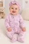 Бебешки ромпър за момиче Happy с шапка и сърчица, снимка 1