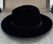 Черна вълнена шапка FEDORA - класическа, 100% вълна, 59 размер, снимка 6