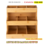 Вертикална кутия органайзер поставка за подреждане на 180 пакетчета чай – от бамбук - КОД 4099, снимка 5