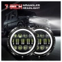 200W LED Фарове 7 инч за Lada Niva, Nissan Terrano 2, Cherokee KJ и други, снимка 2