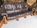 Комплект дивани 3+2+1 Естествена кожа , снимка 1