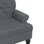 vidaXL Пейка с облегалка, тъмносива, 119,5x64,5x75 см, кадифе, снимка 7