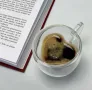 Двустенна стъклена термо чаша във формата на сърце, снимка 2