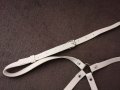 BDSM бял кожен харнес нашийник колан с панделки за тяло, снимка 15