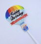 Happy Birthday Въздушен Аеро Балон с Мече картонен топер за торта украса декор