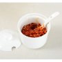 Порцеланова купичка с капак и лъжичка, снимка 4