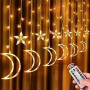 Ezzfairy Звезди и Луна LED Светлини: 138 LED за Рамадан, 8 Режима, USB