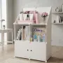 Модулен шкаф ELEGANCE с 4 отделения и вратички – 74×109×37 см, бял, снимка 3