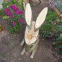 2906 Декоративно дървено зайче украса за градината, снимка 1 - Градински мебели, декорация  - 36912388