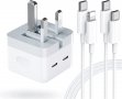 Ново Зарядно устройство за iPhone щепсел и кабел 1 метър Айфон Адаптер, снимка 1 - Аксесоари за Apple - 40022176
