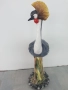 Сив кралски жерав статуетка 83см-5кг/голяма италианска порцеланова фигура на птица, снимка 4