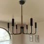 Модерен класически висящ полилей метал с дърво / 6 рамена, снимка 2