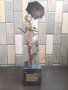 Бронзова Скулптура във Сребърно Покритие-Дамата със Чадъра 19 Век Испания 
