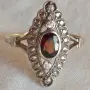 Уникален лот от пръстени със скъпоценни камъни. Сребро с позлата., снимка 6