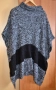 🧣 Зимно дамско пончо без ръкав в черно, тъмносиво и бяло, снимка 2