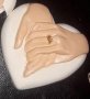 Хванати ръце с пръстен сватбен годежен халка в сърце сватба силиконов молд форма калъп фондан гипс , снимка 3