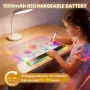 LED светеща презареждаща дъска за рисуване за деца 35x26 см с акумулаторна батерия 1500 mAh и 4, снимка 2