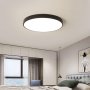 LED плафон за баня, тераса, таван - влагоустойчив с черен ринг, снимка 1 - Лампи за таван - 44495785