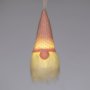 LED Светещ коледен гном с розова шапка и бяла брада, 15см