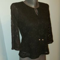 Дантелена блуза с хастар , снимка 1 - Блузи с дълъг ръкав и пуловери - 30098079