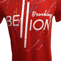 Червена мъжка тениска с пъстър акцент, снимка 3 - Тениски - 37043930