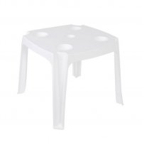 Къмпинг маса, за чадър, Поставка за чаши, Пластмасова, 44х44х39см, Бял, снимка 2 - Къмпинг мебели - 36789564
