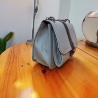 Малка дамска чанта + дълга презрамка. Сив цвят, снимка 3 - Чанти - 31413487