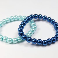 Ръчно изработени гривни от стъклени перли с красив блясък в 19 цвята, снимка 3 - Гривни - 44214502