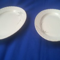 Две порцеланови чинии, елипси, голяма и по-голяма, салатни, ордьоври, снимка 2 - Чинии - 38966068