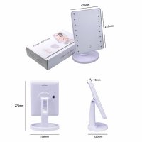 Настолно огледало LED осветление 360 градуса за грим баня тоалетка гримиране дома жена бюро, снимка 6 - Огледала - 29084691
