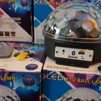 Bluetooth Диско лампа с вградени тонколонки + Флашка USB LED Light Magic Ball, снимка 12 - Крушки - 27151253