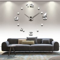 3Д часовник за стена с лепящи цифри, снимка 1 - Стенни часовници - 37633500