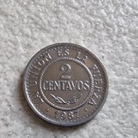 Боливия. 2 цента. 1987 г . Малък номинал ., снимка 1 - Нумизматика и бонистика - 42863972