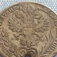 Сребърна монета 20 кройцера 1768г. Мария Терезия Виена Австрия 14942, снимка 10 - Нумизматика и бонистика - 42871693