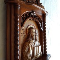 Дърворезба- домашен иконостас с резбован релеф на Исус Христос, снимка 7 - Други - 29190441