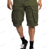 Мъжки едноцветни ежедневни карго панталони с много джобове, 5цвята - 023, снимка 2 - Къси панталони - 40810704