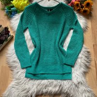 Тюркоазен пуловер, снимка 1 - Блузи с дълъг ръкав и пуловери - 39526634