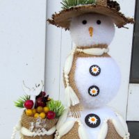 Снежен човек на кръг от бреза, снимка 1 - Коледни подаръци - 42298111