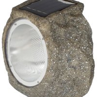 Соларен фенер с каменен дизайн/Пластмасов,10х7х20 см, снимка 3 - Соларни лампи - 40456505
